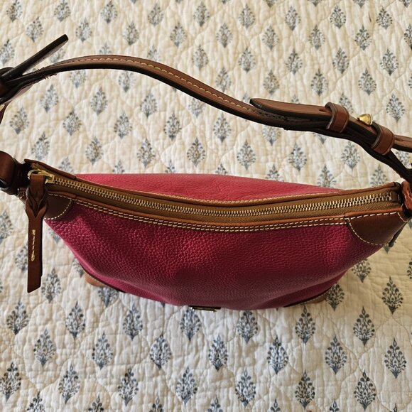 Dooney & Bourke Erica Pebbled Leather Hobo Shoulder Bag Fuchsia Pink - Picture 16 of 16